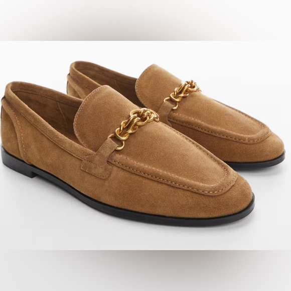 Mango Shoes - Mango Leather loafers with chain NiB